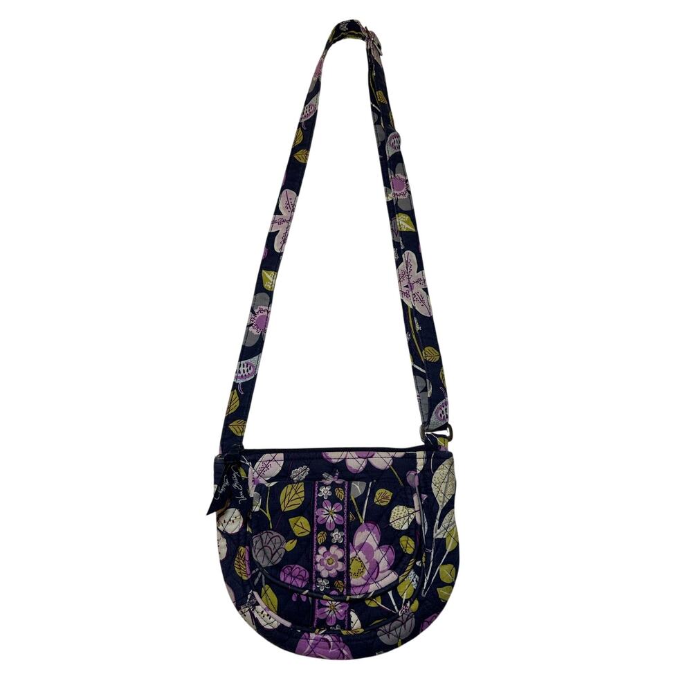 Vera Bradley Floral Nightingale Crossbody Bag Zip Closure Magnetic Front Pocket